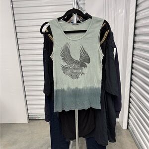 Harley-Davidson Green Sleeveless Top